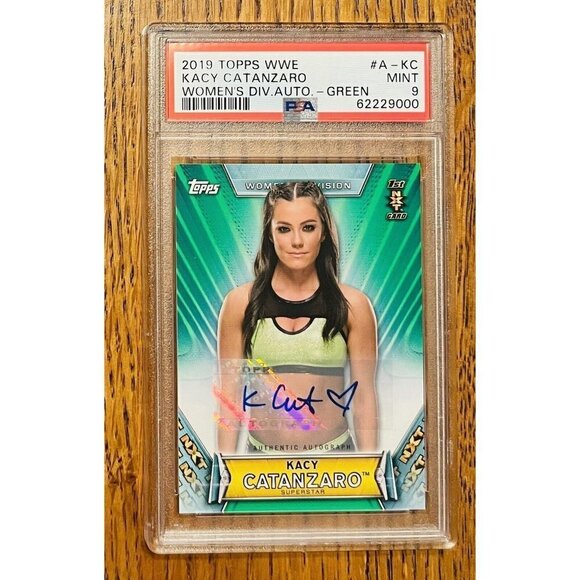 2019 Topps WWE Womens Division Auto Green NXT /150 Kacy Catanzaro PSA 9 Mint